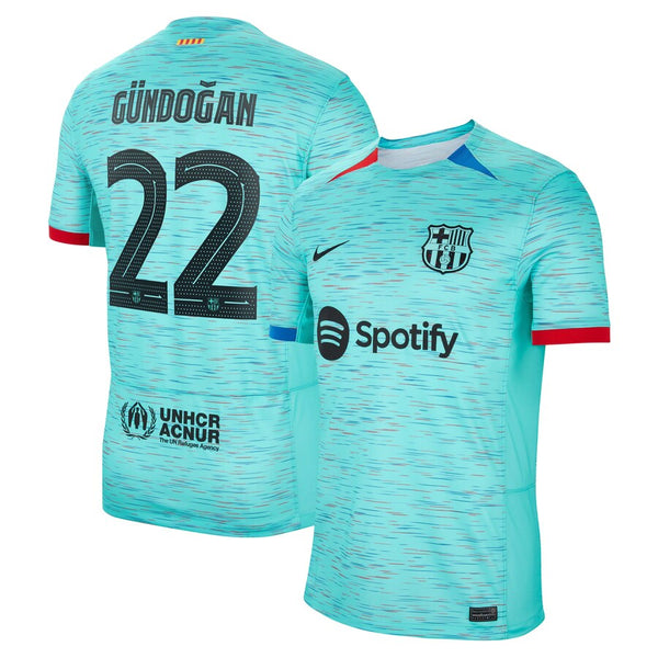 Ilkay Gündogan Barcelona Nike 2023/24 Third Jersey - Aqua