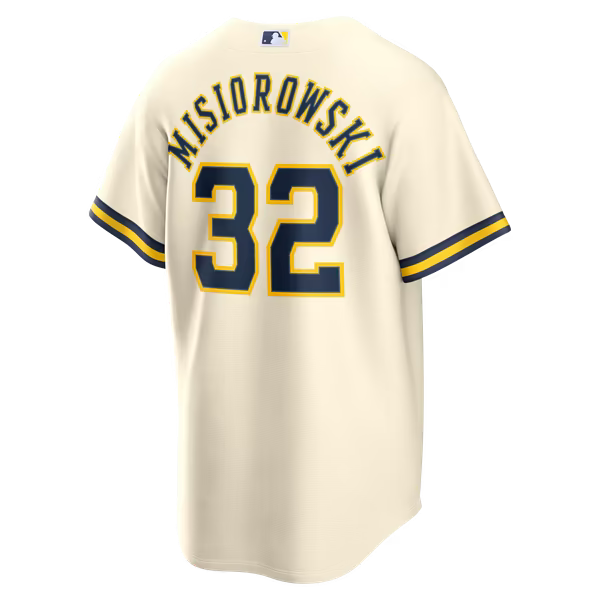 Jacob Misiorowski Milwaukee Brewers Nike Home Replica Jersey - Cream