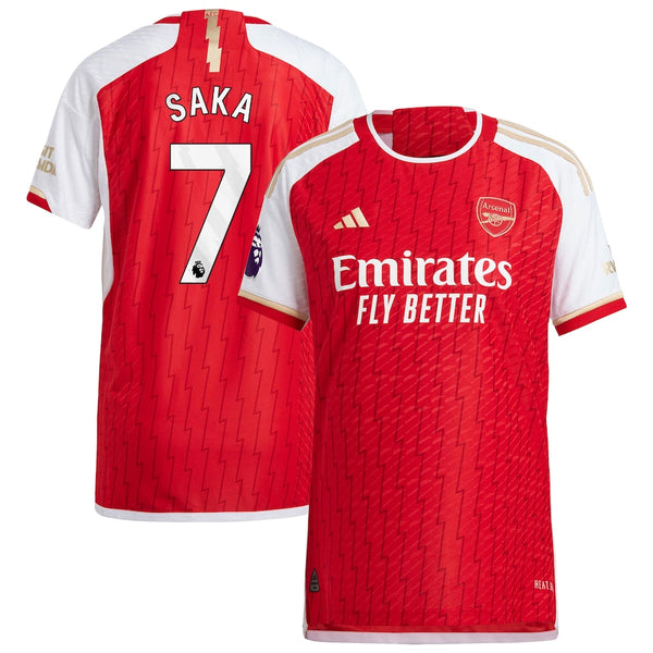 Bukayo Saka Arsenal adidas 2023/24 Home Player Jersey - Red