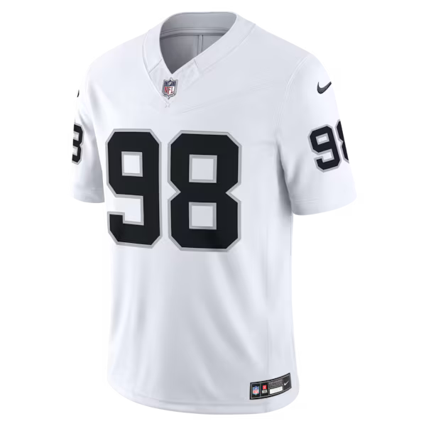 Maxx Crosby Las Vegas Raiders Nike Vapor F.U.S.E. Stitched Limited Jersey - White