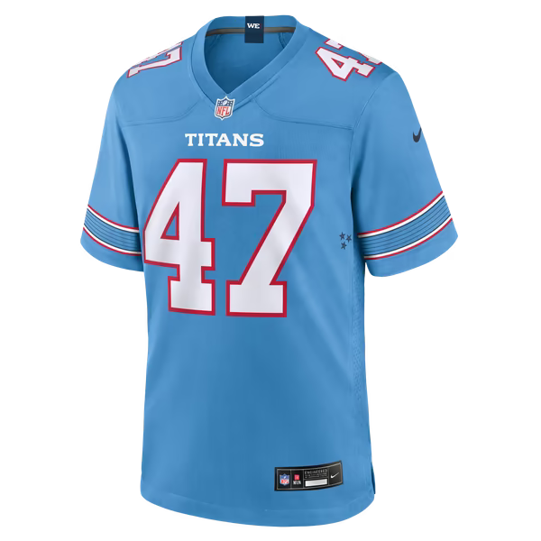 Jalen McMurray Tennessee Titans Nike Team Game Jersey - Light Blue