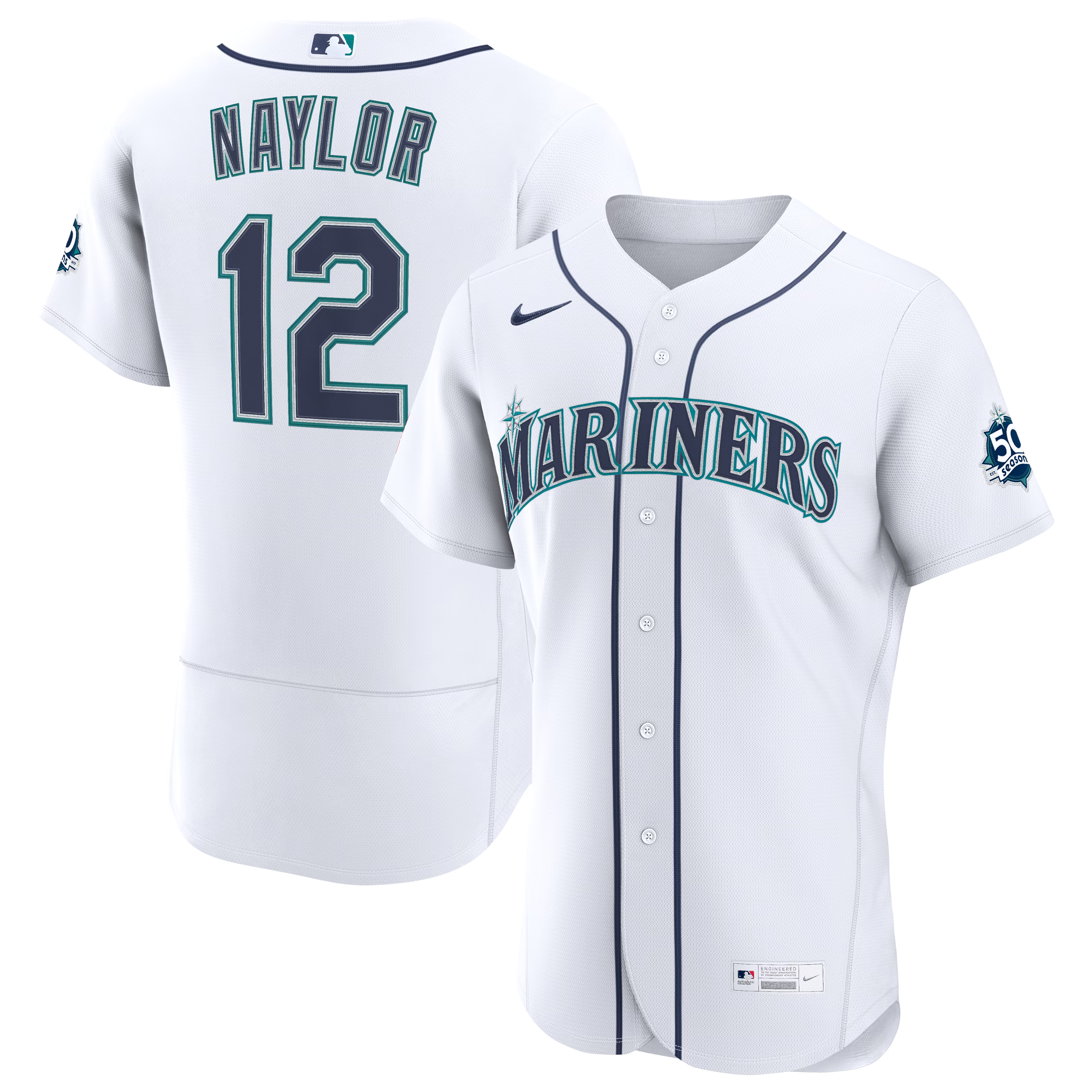 Josh Naylor Seattle Mariners Nike Home 50th Season Authentic Jersey - White