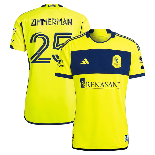 Walker Zimmerman Nashville SC adidas 2024 The 615 Kit Authentic Player Jersey - Yellow