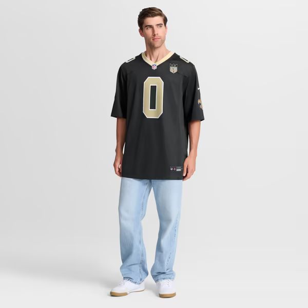 Jordyn Tyson New Orleans Saints Nike 60th Season Patch Game Jersey - Black