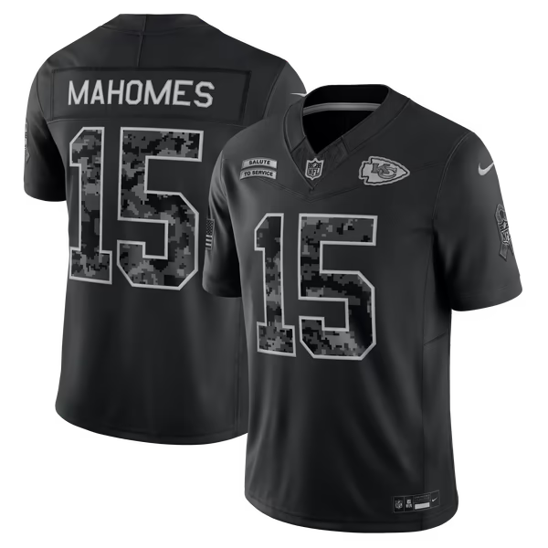 Patrick Mahomes Kansas City Chiefs Nike 2026 Salute to Service Stitched Limited Jersey - Black