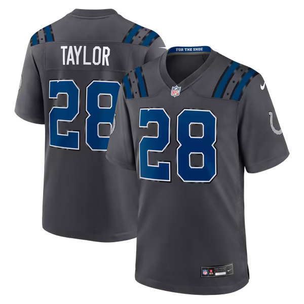 Jonathan Taylor Indianapolis Colts Nike 2026 Rivalries Collection Game Jersey - Anthracite