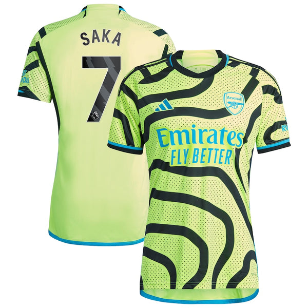 Bukayo Saka Arsenal adidas 2023/24 Away Player Jersey - Yellow