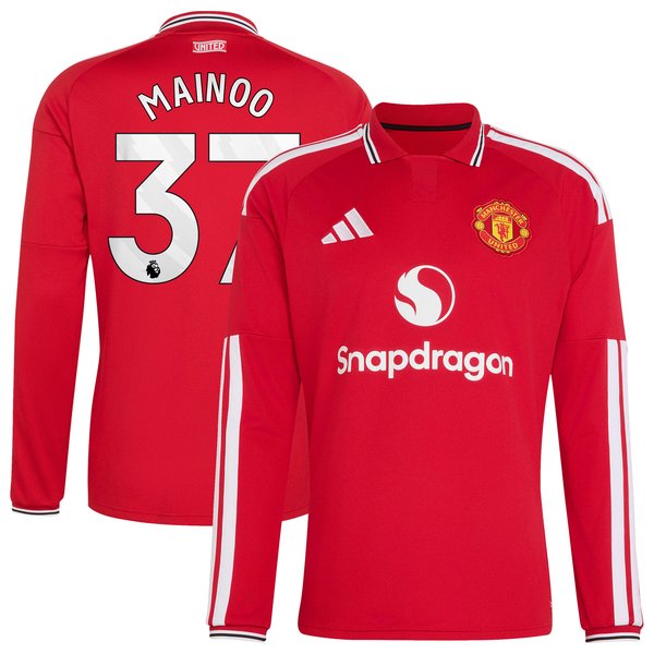 Kobbie Mainoo Manchester United adidas 2026/27 Home Replica Long Sleeve Jersey - Red