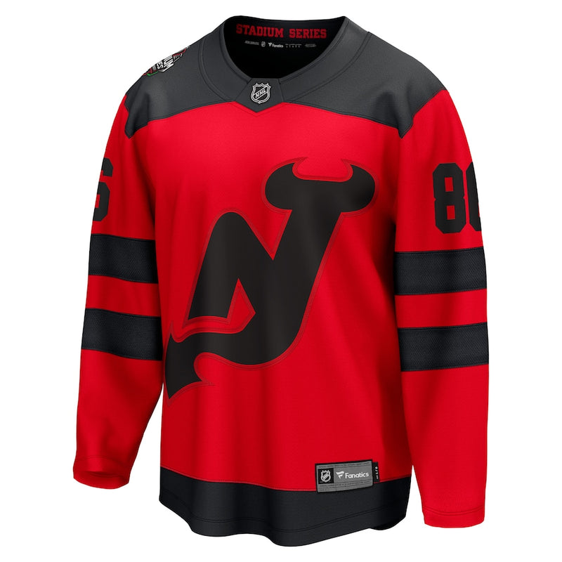 Jack Hughes New Jersey Devils Fanatics Branded 2024 NHL Stadium Series Breakaway Player Jersey – Red