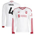 Virgil van Dijk Liverpool adidas 2026/27 Away Replica Long Sleeve Jersey - White