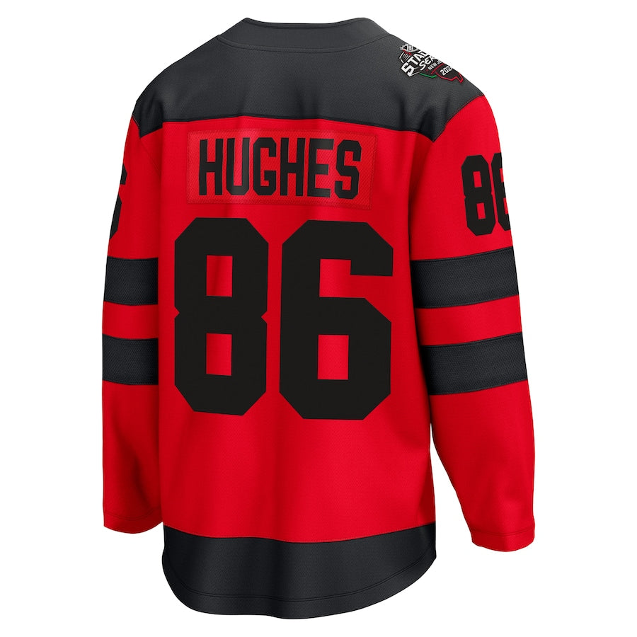 Jack Hughes New Jersey Devils Fanatics Branded 2024 NHL Stadium Series Breakaway Player Jersey – Red - Jersey Teams World