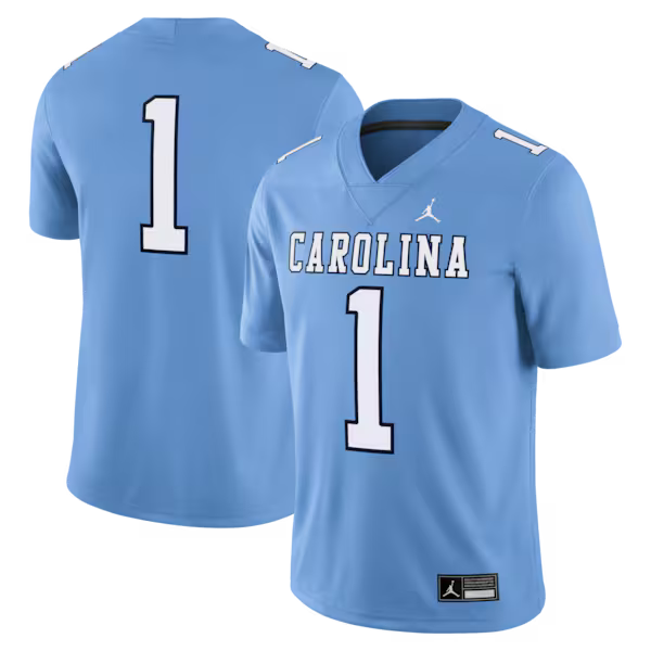 #1 North Carolina Tar Heels Jordan Brand Alternate Game Football Jersey - Carolina Blue