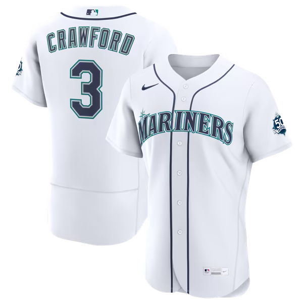 J.P. Crawford Seattle Mariners Nike Home 50th Season Authentic Jersey - White