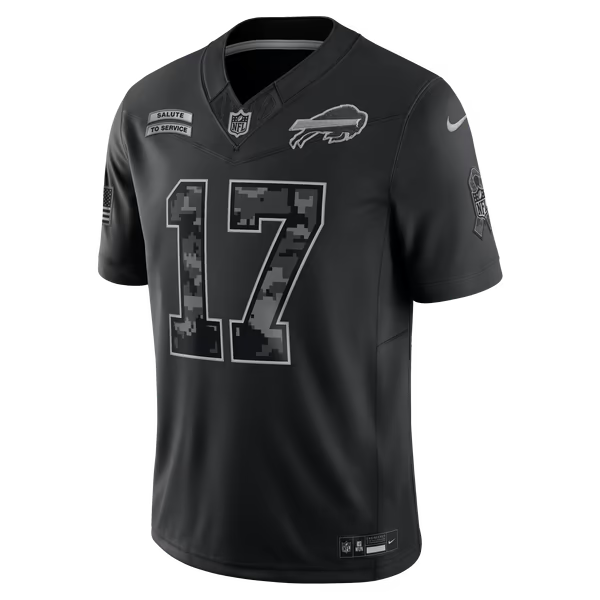 Josh Allen Buffalo Bills Nike 2026 Salute to Service Stitched Limited Jersey - Black