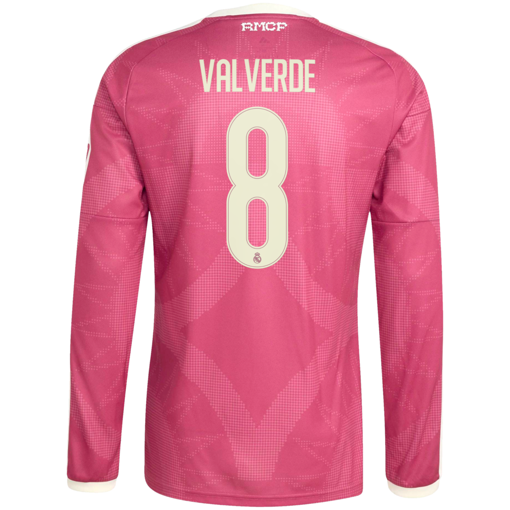 Federico Valverde Real Madrid adidas 2026/27 Third Replica Long Sleeve Jersey - Pink
