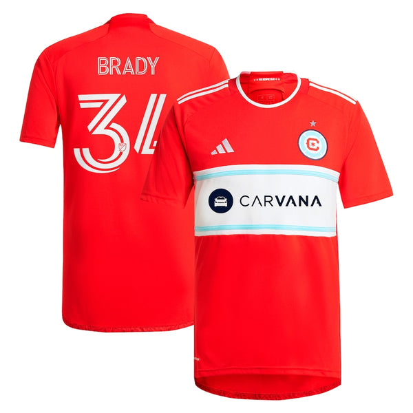 Chris Brady Chicago Fire adidas 2024 Return To Red  Player Jersey – Red