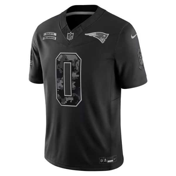 Christian Gonzalez New England Patriots Nike 2026 Salute to Service Stitched Limited Jersey - Black