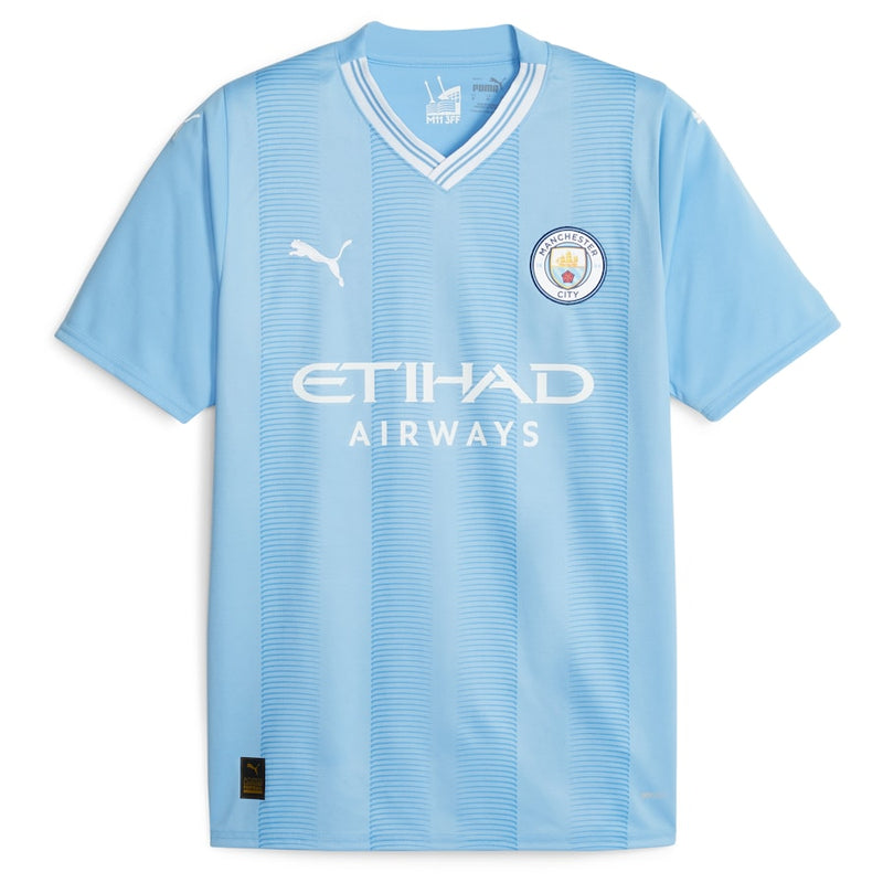 Erling Haaland Manchester City Puma 2023/24 Home  Player Jersey - Sky Blue