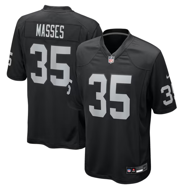Hezekiah Masses Las Vegas Raiders Nike Team Game Jersey - Black