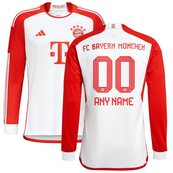 Bayern Munich adidas 2023/24 Home Custom Long Sleeve Jersey - White