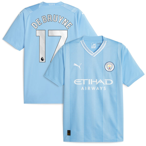 Kevin De Bruyne Manchester City Puma 2023/24 Home Player Jersey - Sky Blue