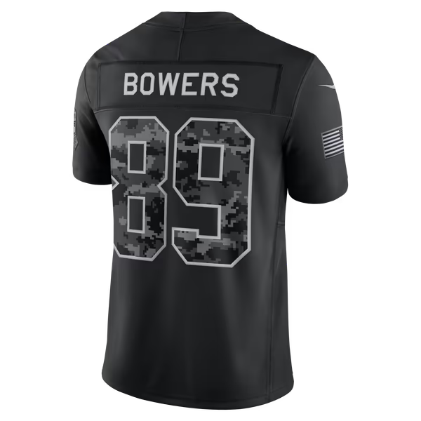 Brock Bowers Las Vegas Raiders Nike 2026 Salute to Service Stitched Limited Jersey - Black