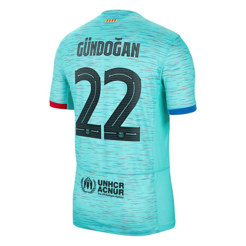 Ilkay Gündogan Barcelona Nike 2023/24 Third Jersey - Aqua