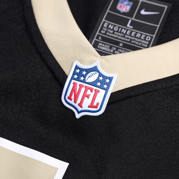 Jordyn Tyson New Orleans Saints Nike 60th Season Patch Game Jersey - Black