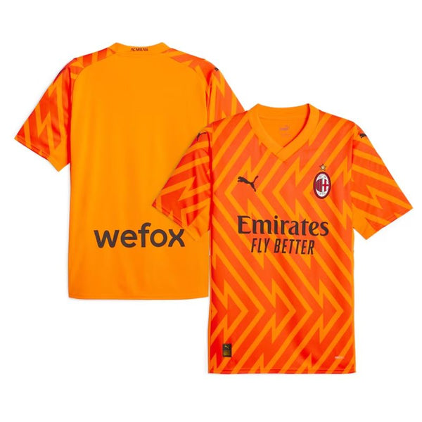 AC Milan Puma 2023/24 Short Sleeve Goalkeeper Custom Jersey - Orange