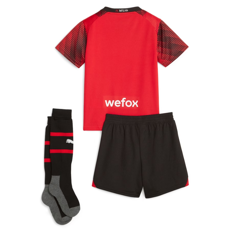 AC Milan Home Kids Kit 2023-24 Custom Jersey - Red - Jersey Teams World