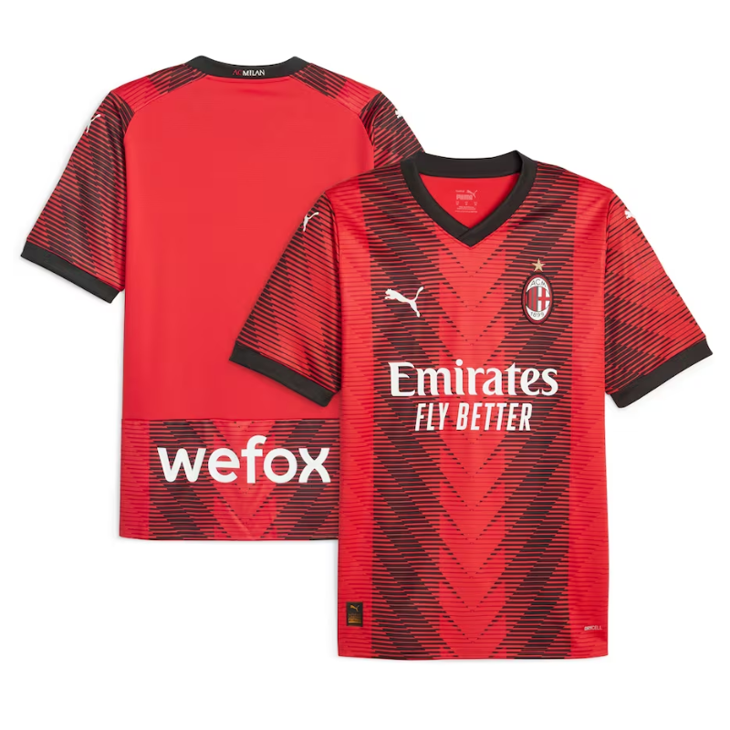 AC Milan Team Home Shirt 2023-24 Custom Jersey - Red - Jersey Teams World
