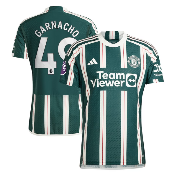 Alejandro Garnacho Manchester United Adidas 2023/24 Away Player Jersey - Green