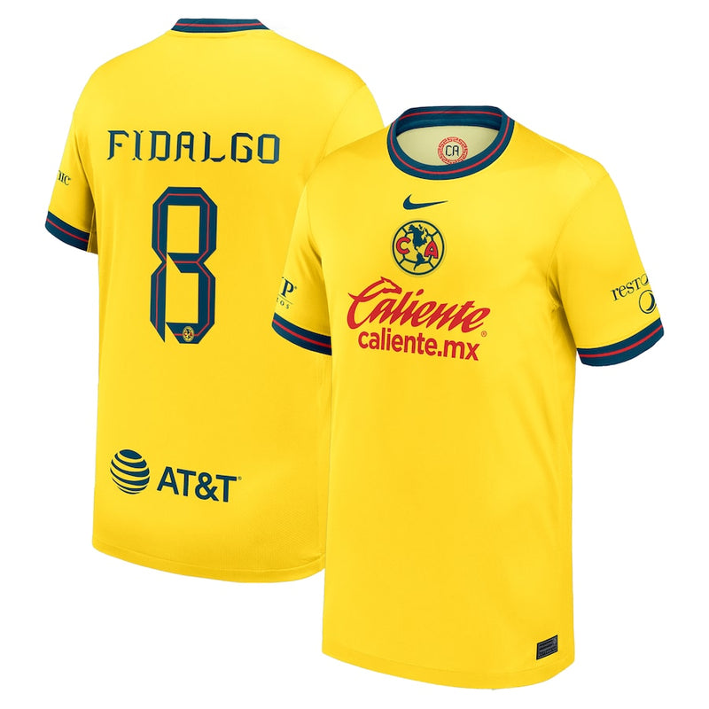 Álvaro Fidalgo Club America Nike 2024/25 Home Player Jersey - Yellow