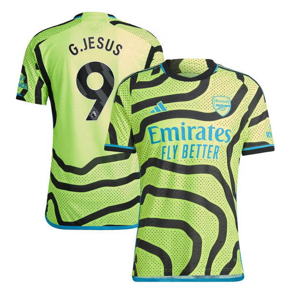 Arsenal Away Shirt 2023-24 with G.Jesus 9 printing Jersey - Yellow