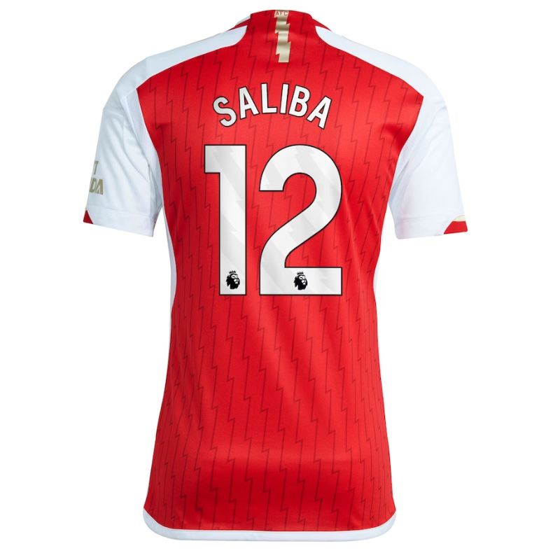 Arsenal Team 2023-24 with Saliba 12 printing Jersey - Red - Jersey Teams World