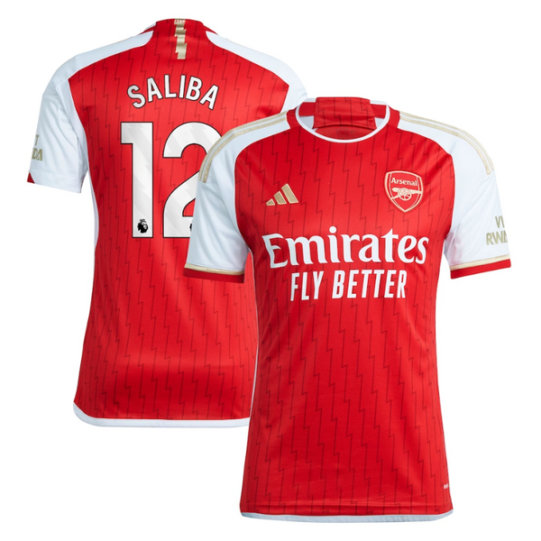 Arsenal Team 2023-24 with Saliba 12 printing Jersey - Red - Jersey Teams World