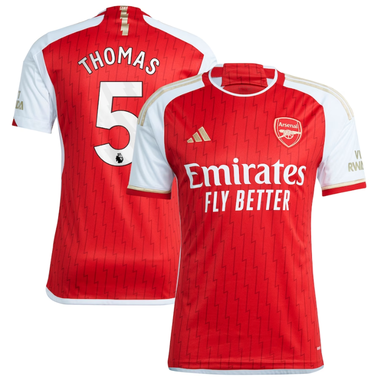 Arsenal Team 2023-24 with Thomas 5 printing Jersey - Red - Jersey Teams World