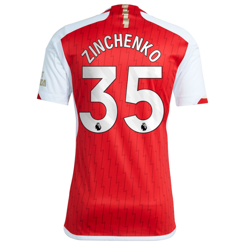 Arsenal Team 2023-24 with Zinchenko 35 printing Jersey - Red - Jersey Teams World