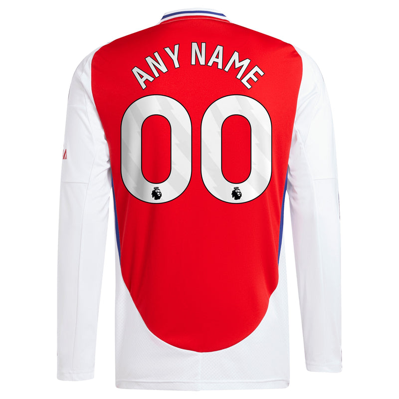 Arsenal adidas 2024/25 Home Long Sleeve Custom Jersey – Red