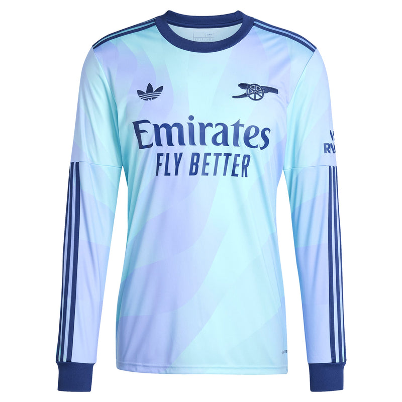 Arsenal adidas 2024/25 Third Long Sleeve Custom Jersey - Aqua