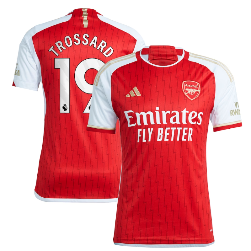 Arsenal team 2023-24 with Trossard 19 printing Jersey - Red - Jersey Teams World