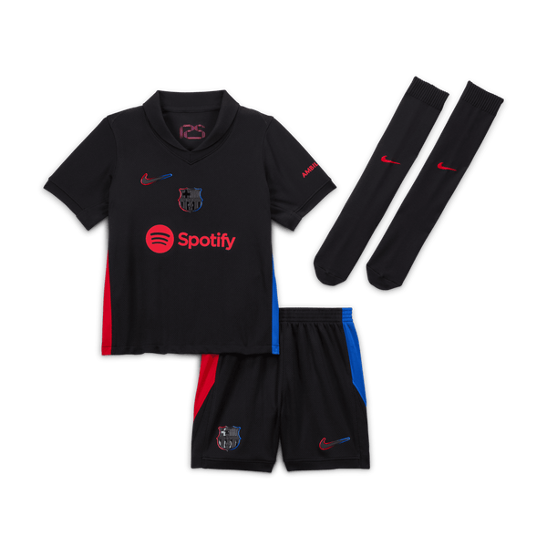 Barcelona Nike Away Stadium Mini Kit 2024-25 - Little Kids Custom Jersey - Black