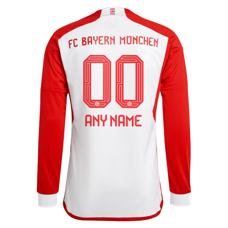 Bayern Munich Shirt 2023/24 Home Custom Long Sleeve Jersey - White - Jersey Teams World