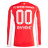 Bayern Munich adidas 2025/26 Home Long Sleeve Custom Jersey - Red