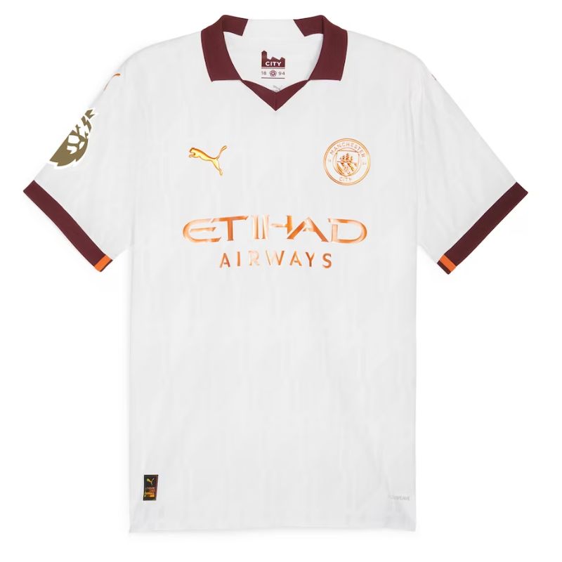 Bernardo Silva Manchester City Shirt 2023/24 Away Jersey - White - Jersey Teams World