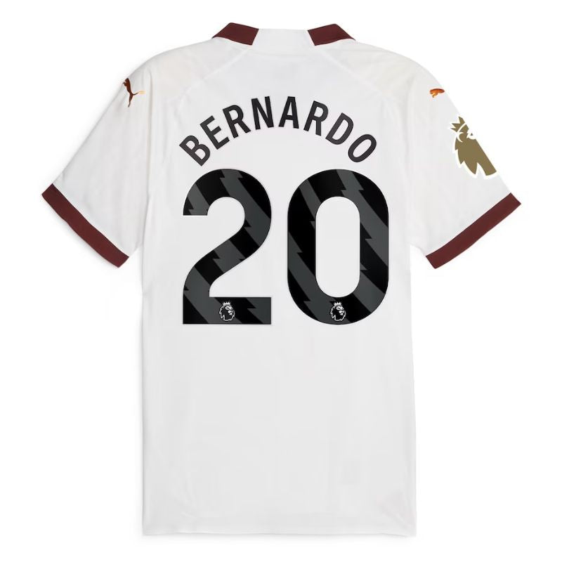 Bernardo Silva Manchester City Shirt 2023/24 Away Jersey - White