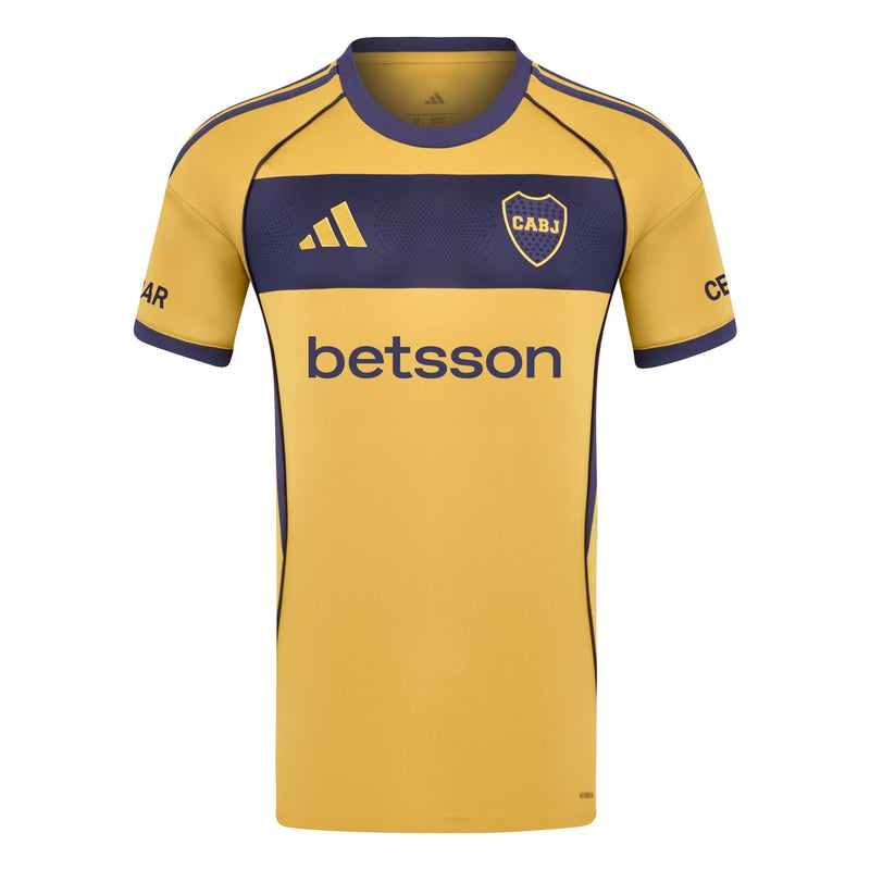 Boca Juniors adidas 2025/26 Away Custom Jersey - Yellow