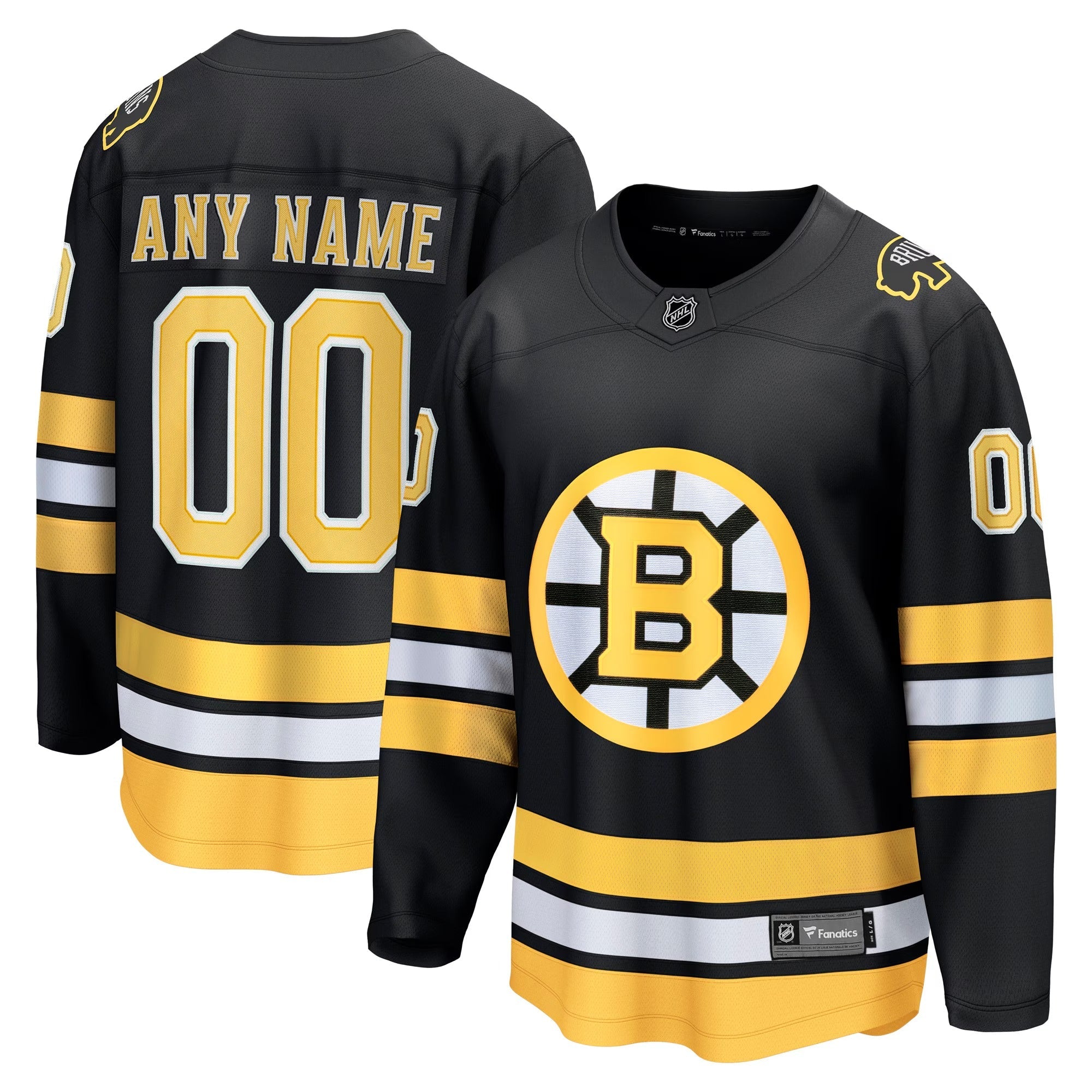 Boston Bruins Fanatics Home Breakaway Custom Jersey – Black - Jersey Teams World