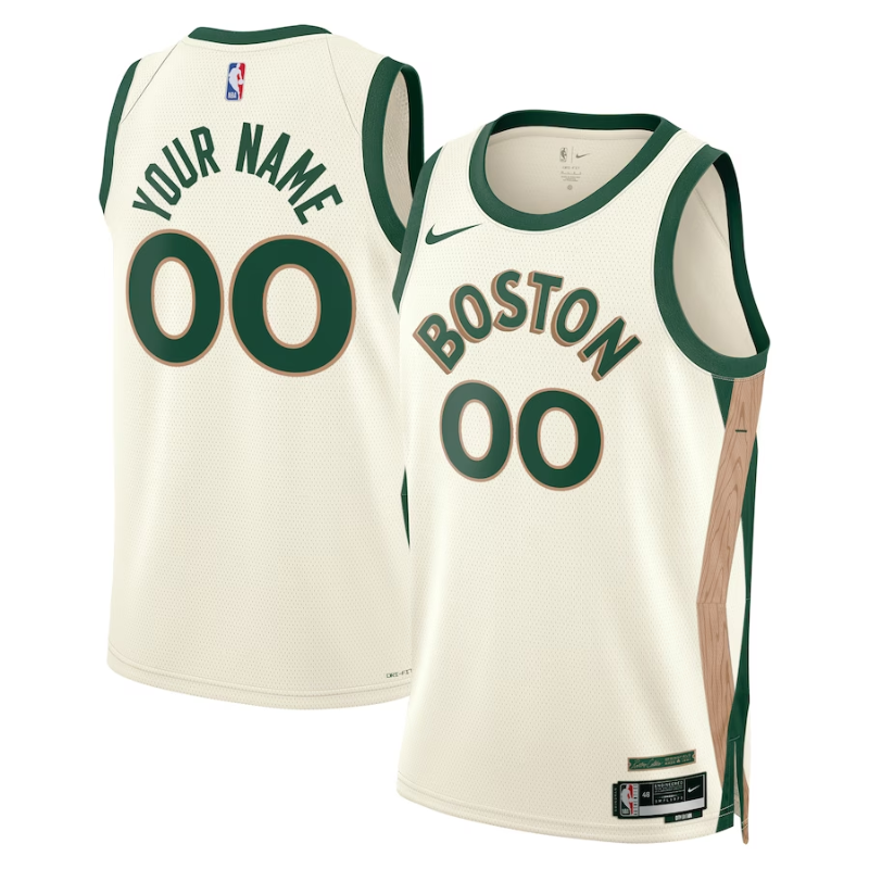 Boston Celtics Unisex 2023/24 Custom Swingman Jersey - White - City Edition