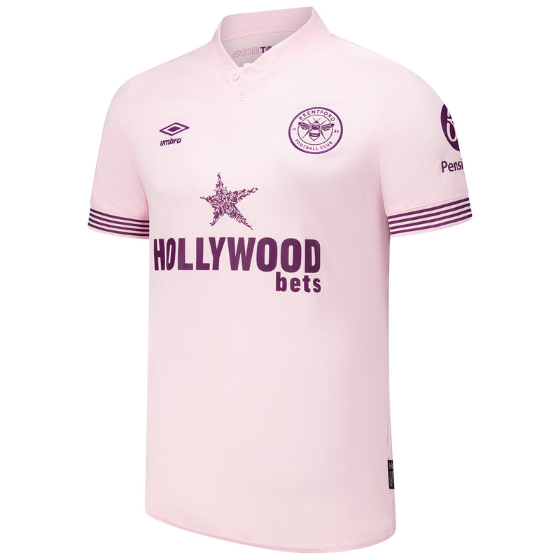 Brentford FC Umbro 2024/25 Away Custom Jersey - Pink